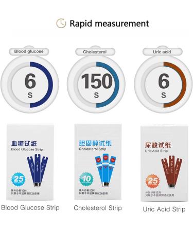 HEYUANPIUS 3-in-1 Blood Glucose Monitor Kit: Cholesterol, Uric Acid, Diabetes & Gout Tester - Buy Online on GoSupps.com