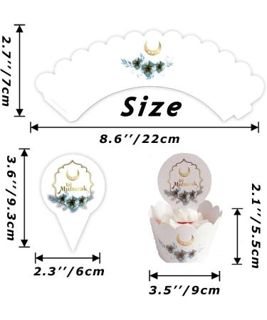 Eid Mubarak Cupcake Topper 12pcs Ramadan Cupcake Toppers Mubarak Eid Decorations Cake Topper For Muslim Festival Party Supplies - Buy Online on GoSupps.com