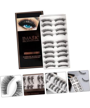 minkissy 10 Pairs Fake Eyelashes Thick Eyelashes Rapid Blooming Lashes Artificial Eyelashes False Eyelashes Makeup Eyelashes False Lashes Natural Cotton Thread Make up 3d Chemical Fiber - Buy Online on GoSupps.com