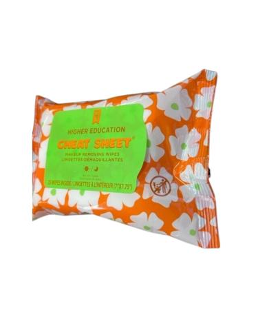 Higher Education Skincare Cheat Sheet Makeup Removing Wipes - 25 Disposable Waterproof Cleansing Towelettes for Face & Eyes Moisturizing Makeup Remover - Buy Online on GoSupps.com