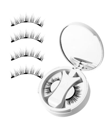 Natural Magnetic Eyelashes - Creative Magnets False Eyelashes - Natural Look Magnetic Eyelashes with Applicator Reusable Magnetic Lashes No Glue 3 Magnet False Eyelashes