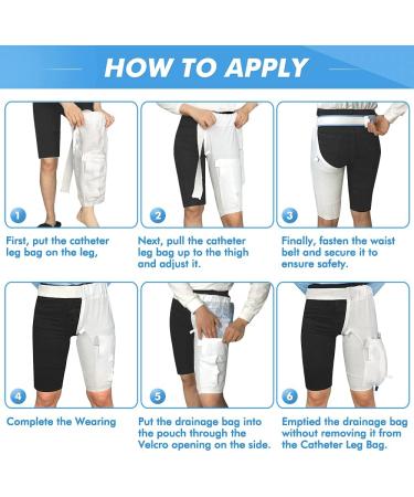 Catheter Leg Bag Holder - Foley Catheter Stabilization Device & Nephrostomy Bag Strap (XL) - White | Secure Urine Drainage Solutions - Buy Online on GoSupps.com