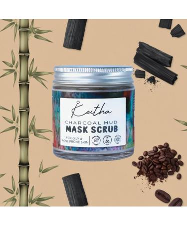 BEMT Charcoal Mud Mask & Exfoliating Scrub with Dead Sea Mud and Bamboo Charcoal Deep Cleansing & Purifying Face Mask for Men and Women 100 g - Buy Online on GoSupps.com