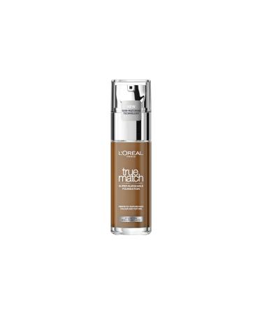 L'Oréal Paris True Match Liquid Foundation Infused With Hyaluronic Acid, SPF 17, Available in 40 Shades, 9.5W Mahogany, 30ml