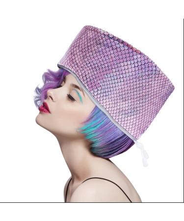 YISJION Hair Steamer For Natural Hair Home Use,Heat Cap For Deep Conditioning,Steam Cap For Natural Hair Women(Shining Colorful)