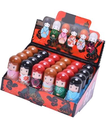 Lip Balm Doll Shaped 24 Lips Repair Moisturizer for Remove Dead Skin Nourishing (1 Box) Lipstick - Buy Online on GoSupps.com