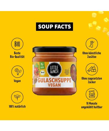 Little Lunch Organic Goulash Soup - Vegan No Added Sugar 6x350g | Healthy Meat Alternative for Veganuary - Buy Online on GoSupps.com