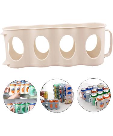 Alipis 2pcs 4 Refrigerator Organizer Bins Soda Can Drink Holder Hand Pull Type Organizer Bottle Nordic Beige 10.5X30CM - Buy Online on GoSupps.com
