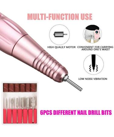 Professional Nail Drill Machine 35000RPM Electric Nail Drill Rechargeable Efile Nail Drill for Acrylic Gel Nails Portable Pedicure Drill Set Nail Buffer Manicure Pedic Pink - Buy Online on GoSupps.com