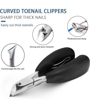 Ceegook Professional Toe Nail Clippers for Thick Nails & Ingrown Toenails - Heavy Duty Pedicure Kit for Seniors, Men, and Women - Buy Online on GoSupps.com