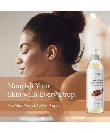 Sweet Almond Moisturizing Oil 12oz - Deeply Moisturizing & Cleansing for Dry, Irritated Skin - All Natural Ingredients - Fast Absorbing for Body & Face - Unscented - Buy Online on GoSupps.com