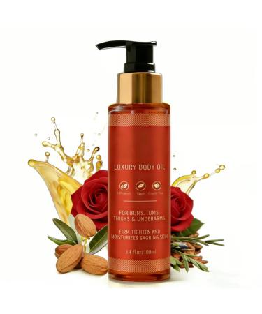 Body Luxury Firming Oil Skin Tightening Treatment Moisturizing Formula Non-Greasy Alternative with Vitamin E Rosehip and Almond for Buttocks Abdomen Thighs