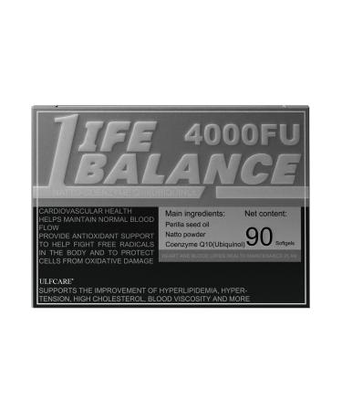 ULFCARE Life Balance Mitochondria Vitality Boost with Ubiquinol & Nattokinase | Cellular Energy Supplement for Heart Health Blood Circulation & Anti-Aging | 90 Capsules
