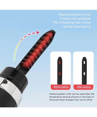 Qukaim Heated Lash Curler Heated Eyelash Curler Professional Intelligent Electric Lash Curler 3 Gears Temperature Rechargeable Black - Buy Online on GoSupps.com