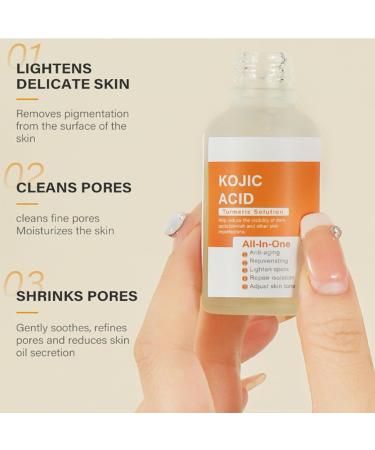  Uzionoie Turmeric Serum For Dark Spot Removal Curcuma Serum Cogic Acid Dark Spots Oil Corrector For Face And Body Natural Nourishing Turmeric Oil Moisturizing Cleanses - Buy Online on GoSupps.com