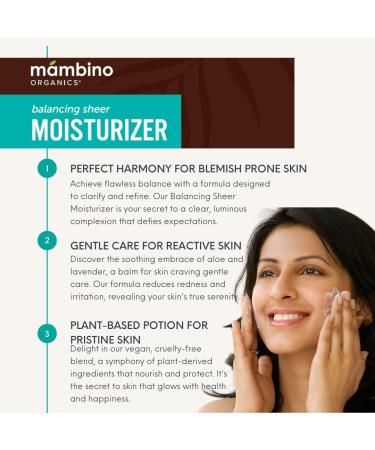 Mambino Organics Vegan Moisturizer - Balancing Face Cream with Prickly Pear & Coconut for Oily Skin - Cruelty-Free Hydration 1.7 fl oz - Buy Online on GoSupps.com
