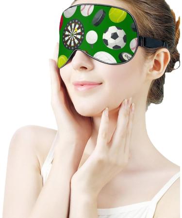 Sport Ball Pattern Sleep Mask - Adjustable Eye Cover for Men and Women | Block Light for Better Sleep and Travel | Nap Blindfold with Comfortable Strap - Buy Online on GoSupps.com