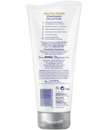 Nivea Body Gel Q10 Anti-Cellulite 200ml - Skin Tightening Gel with Q10 & Lotus Extract - 2 Pack Multi 5in1 Power Formula - Buy Online on GoSupps.com