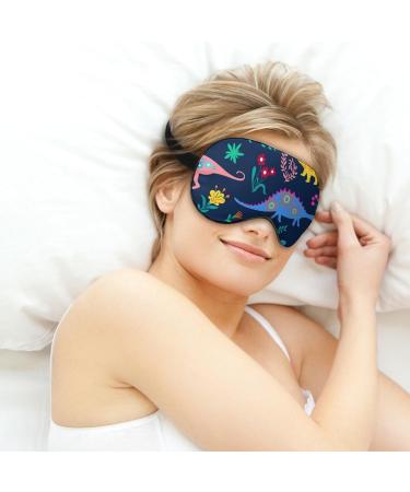 Colorful Brontosaurus Sleep Mask Eye Cover - Adjustable Strap, Blocks Light for Night Travel - Men Women's Blindfold for Sleeping and Napping - Buy Online on GoSupps.com