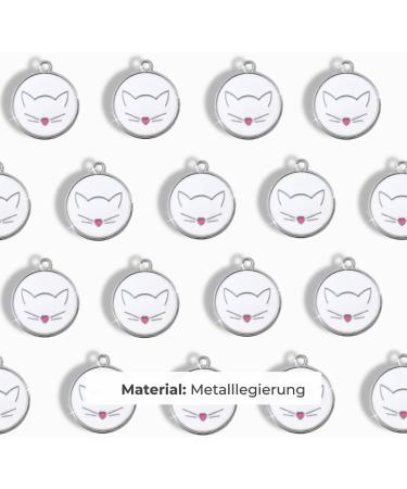 Personalized Ibera Cat Gifts | Engraved Name Collar & Address Tag for Medium to Large Cats - Round Shape White - Buy Online on GoSupps.com
