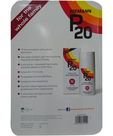 Reimann P20 Once a Day 10 Hour Sunscreen SPF50+ Very High Protection Spray 200 ml - Buy Online on GoSupps.com