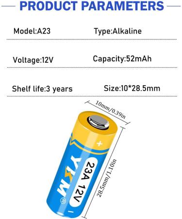 YKM 20 Pack 12V Alkaline 23A Battery - MN21/23 23AE L1028F A23G - Perfect for Ceiling Fan Remotes & Garage Door Openers - International Shipping Available - Buy Online on GoSupps.com
