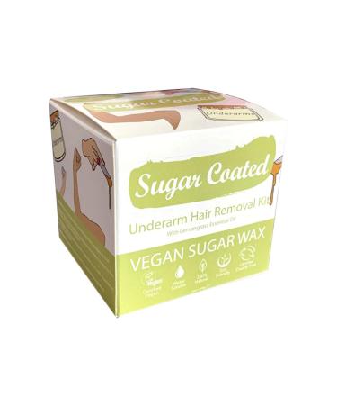 Sugar Coated Sugar Wax Kit Hair Removal Sugar Wax for Underarm Hair with Wax Strips Gentle and Non-Damaging Waxing Kit Containing Essential Lemongrass Oil 200g