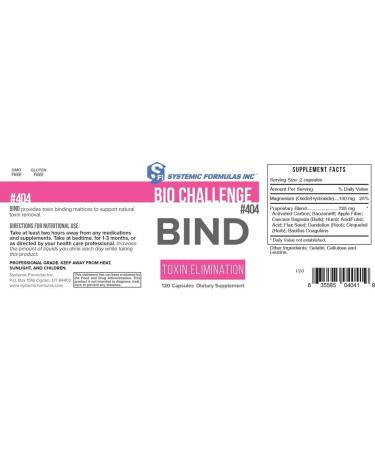 Systemic Formulas 404 Bind 120 Count - Powerful Detox Support (1 Pack) - Buy Online on GoSupps.com