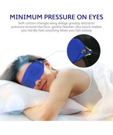 Mavogel Cotton Sleep Eye Mask - Breathable Light Blocking Night Mask for Men and Women - Includes Travel Pouch (Blue) - Buy Online on GoSupps.com