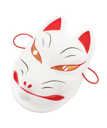 ABOOFAN FOCK MASKE Half face Cosplay Party Anime Performance Stage Mask Festival Dress Up Decoration Anbu Fox (White) Portable Party Mask Neko-Katzenmask Animal Plastic Need