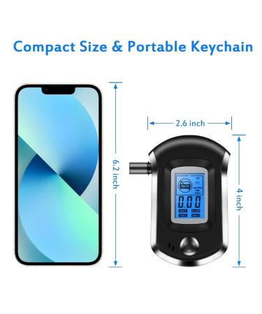 Professional-Grade Breathalyzer with LCD Display and Audible Alarm | Portable Alcohol Tester for Drivers - 10 Mouthpieces Included - Buy Online on GoSupps.com