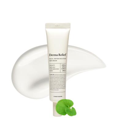 FORETDERM Peptide Derma Relief Cream Peptide Moisturizer with EGF 5-Peptide Complex & CICA Hydrating Barrier Repair Cream for Sensitive Skin Unscented Fragrance Free Korean Face Cream 1.35 Fl Oz