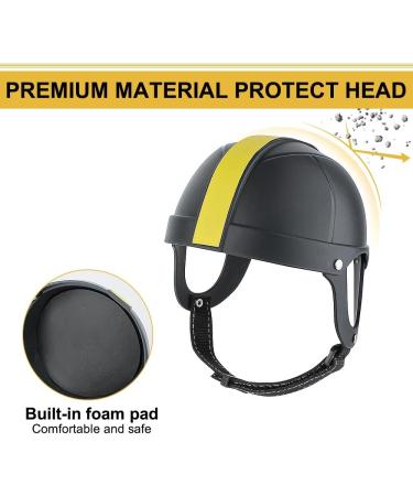Pet Motorcycle Helmet for Dogs & Cats | Adjustable Chin Straps | Outdoor Bike Safety Cap in Black & Yellow - Buy Online on GoSupps.com