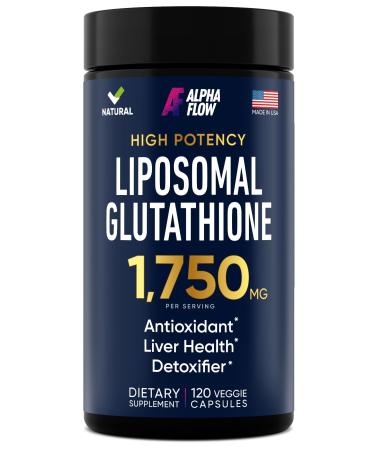 Liposomal Glutathione Supplement 1750MG - Glutathione Liposomal with Vitamin C + Phospholipid Antioxidant Complex - L Glutathione for Liver Detox and Immune Support Supplement - 120 Caps Neutral 120 Count (Pack of 1)