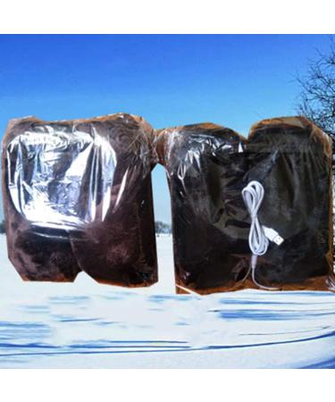 USB Electric Heating Slippers - Brown Plush Foot Warmers for Winter | Cozy Household Heating Shoes - Buy Online on GoSupps.com