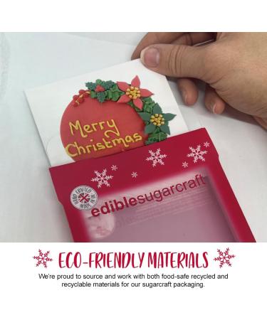 Anniversary House Festive Folliage Plaque Cake Topper Christmas Cake Decorations Edible Cake Decorations Handcrafted Cake Toppers Edible Fondant SFX360 - Buy Online on GoSupps.com