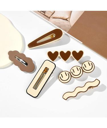Geometric Wave Hair Clips Set | No Bend Bobby Pins for Women | Preppy Aesthetic Hair Barrettes | 12PCS - Buy Online on GoSupps.com