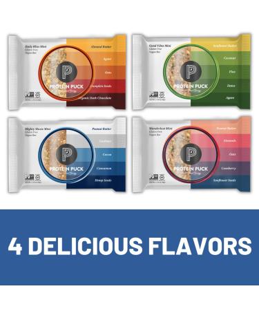 Protein Puck Mini Bars Variety Pack Case of 12 - High Protein Vegan Snacks | Gluten-Free, Non-Dairy, Non-GMO Breakfast Bar - Plant-Based Healthy Snacks - Buy Online on GoSupps.com