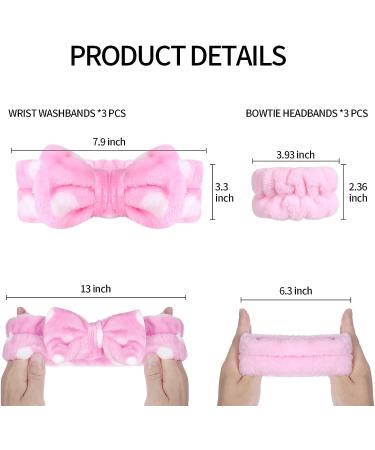 Spa Headband and Wristband Set - Towel Bow Tie, Scrunchies, for Women - Makeup, Face Washing, Shower, Yoga - Buy Online on GoSupps.com