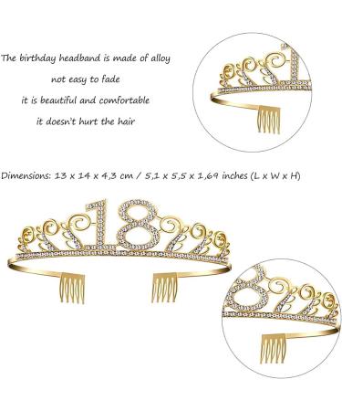 Oro 18th Birthday Crown Tiara & Birthday Sash - Silver Crystal Princess Hair Accessories for Celebrations - Buy Online on GoSupps.com