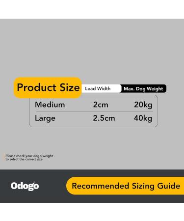 ODOGO Double-Ended Training Lead Size L Black Chevrons 2m Premium Professional Dog Lead Neoprene-Padded Easy to Use Reflective Adjustable Lengths Hands-Free Walking (Black Chevrons Large) Large Black Chevrons - Buy Online on GoSupps.com