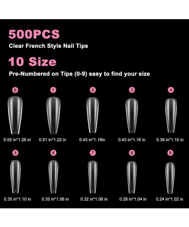 500 Ballerina Nail Tips - Press-On Gel Nails Set with Glue Clipper & Art Supplies | Perfect for Nail Art & Designs - Buy Online on GoSupps.com