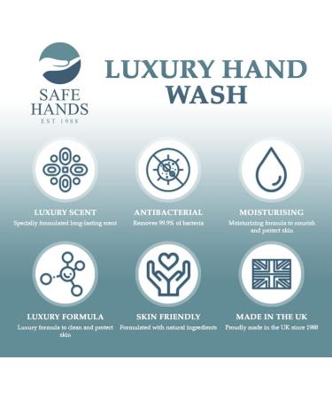 Safe Hands | Luxury Hand Wash | Orange & Bergamot | 5 Litre | Moisturising hand soap liquid | Antibacterial | Anti Bac Hand Soap | Removes 99% of Bacteria | Kind to Skin 5L - Buy Online on GoSupps.com