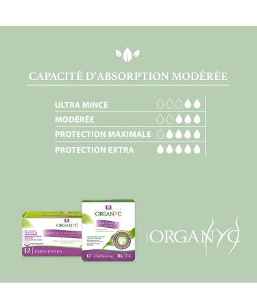 Organyc Slip Inserts for Light Urinary Incontinence - 24 Ultra-Thin Certified Cotton Towels Fragrance-Free & Chemical-Free - Buy Online on GoSupps.com