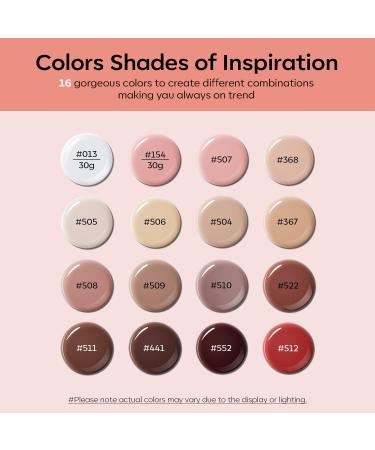 Modelones 16 Colors Poly Nail Gel Kit with Lamp | Clear Nude Pink Brown & Red | Complete Nail Extension Art Solution - Buy Online on GoSupps.com