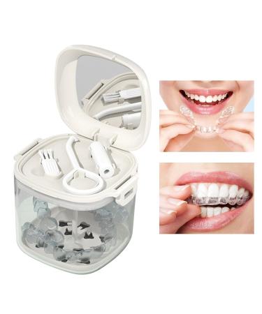 Buy Transparent Retainer Holder | Hierarchical Hollow Tooth Aligner Etui with Mirror & Brush | Food-Grade Mouth Protection Case for Travel & Oral Care - Buy Online on GoSupps.com