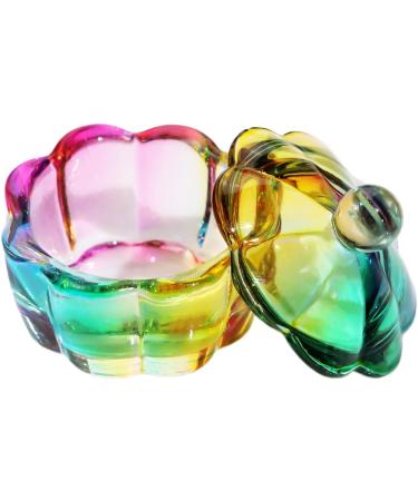 Nails Art Glass Dappen Dish Crystal Glass Dish Nails Art Dappen Dish With Lid Heart Shaped Liquids Crystal Cup Multi-color - Buy Online on GoSupps.com