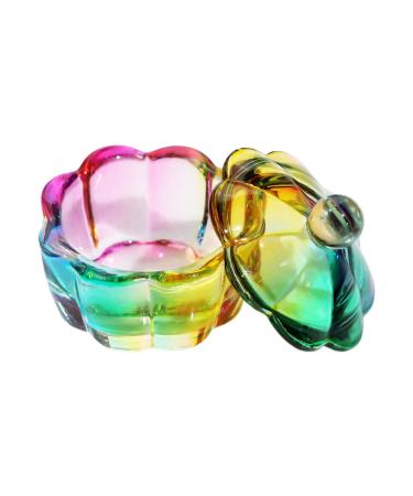Nails Art Glass Dappen Dish Crystal Glass Dish Nails Art Dappen Dish With Lid Heart Shaped Liquids Crystal Cup Multi-color