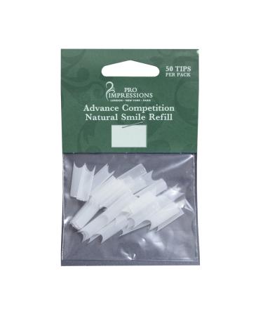 Pro Impressions Advance Competition Natural Smile 50 Nail Tips Size 7 White