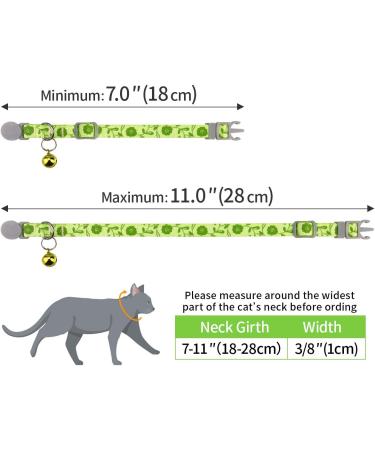 Tagme Personalized Cat Neck Band - Adjustable Safety Collar with Name & Phone - 2-Pack Green (18-28 cm) - Buy Online on GoSupps.com